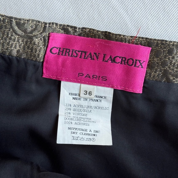 90’s Vintage Christian Lacroix Black and Gold Skirt/Jacket Set - Picture 11 of 12